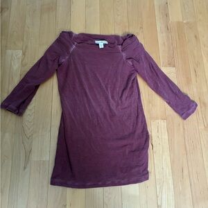 Long sleeve deep red shirt